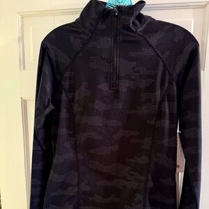Mondetta Wms Long Sleeve Black Reflective Top size Med NWT